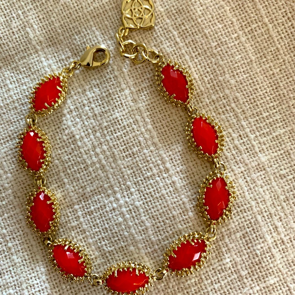 Kendra Scott Jana bracelet in bright red.